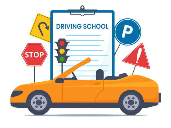 Driving instructor illustration